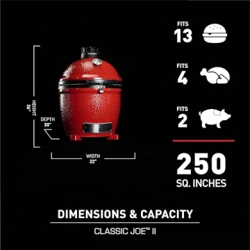 Kamado Joe Classic II Ceramic Grill with Air Lift Hinge and Versatility