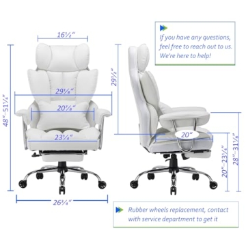 Efomao Desk Chair 400LBS Big & Tall Comfortable Office Chair