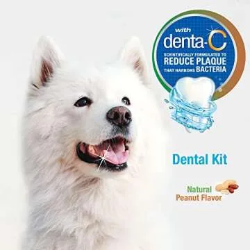 Nylabone Advanced Oral Care Natural Dog Dental Kit Peanut Flavor 2.5 oz.