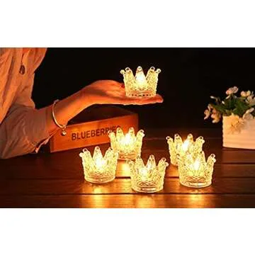 Elegant Vixdonos Crown Glass Tealight Candle Holders Set