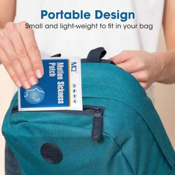 MQ 14ct Motion Sickness Patches Non Drowsy, Sea Sickness Patches for Cruise Travel Essentials, Waterproof Patch Behind Ear for Car Airplane Altitude Sickness, Long Last 72H