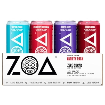 ZOA Zero Sugar Energy Drinks - Variety Pack, 12 Fl Oz (12-Pack)