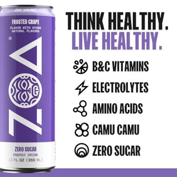 ZOA Energy Drinks Variety Pack - Zero Sugar, 12-Pack