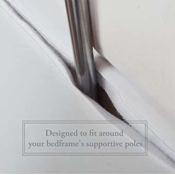 Bed Maker's Wrap-Around Microfiber Bed Skirt for Adjustable Beds, Tailored Style, 15 Inch Drop Length, King, White