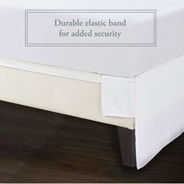 Bed Maker's Wrap-Around Microfiber Bed Skirt for Adjustable Beds, Tailored Style, 15 Inch Drop Length, King, White