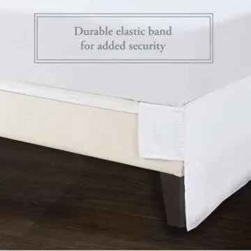 Bed Maker's Wrap-Around Microfiber Bed Skirt for Adjustable Beds, Tailored Style, 15 Inch Drop Length, King, White