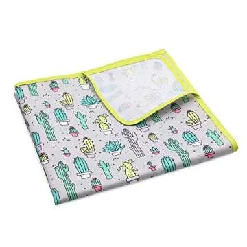 Bumkins Splat Mat, Waterproof, Washable for Floor or Table, Under Highchairs, Art, Crafts, Playtime 42x42 – Gray Chevron