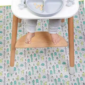 Bumkins Splat Mat, Waterproof, Washable for Floor or Table, Under Highchairs, Art, Crafts, Playtime 42x42 – Gray Chevron