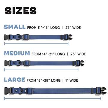 BarkBox Odor Proof & Waterproof Dog Collar - Adjustable Size for Puppies & Adult Dogs - Medium - Nav...
