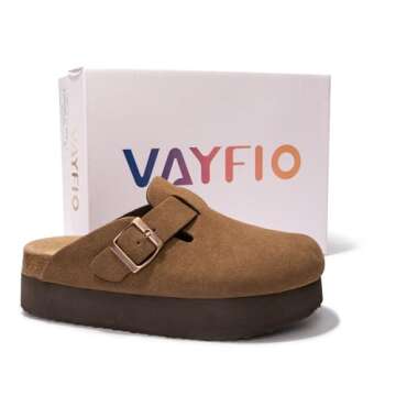 Vayfio Women's Comfortable Suede Clogs - Style & Ergonomic Support