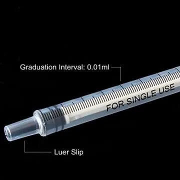 BSTEAN 1ml 1cc Syringe with Luer Slip Tip, No Needle, Non-Sterile (Pack of 25)