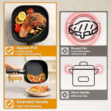 Dezin Hot Pot Electric with Steamer, 2L Non-Stick Ceramic Coating Electric Pot, Multifunction Cooker...