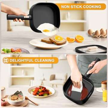 Dezin Hot Pot Electric with Steamer, 2L Non-Stick Ceramic Coating Electric Pot, Multifunction Cooker for Ramen, Portable Hot Pot with Power Control for Dorm, Office, Travel (Silicone Spatula Included)