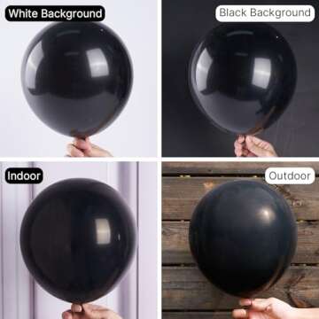 PartyWoo Black Balloons 100 pcs Assorted Sizes for Events