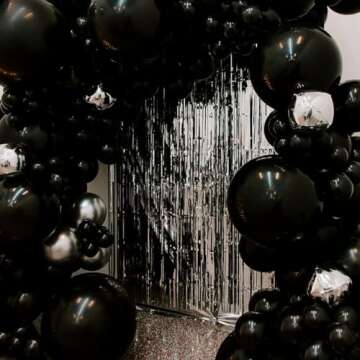 PartyWoo Black Balloons 100 pcs Assorted Sizes for Events