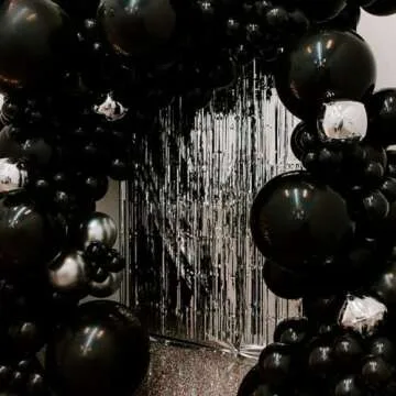 PartyWoo Black Balloons 100 pcs Assorted Sizes for Events