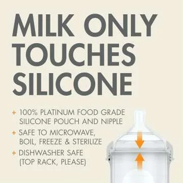 Boon Nursh Silicone Baby Bottles for 3-6 Months