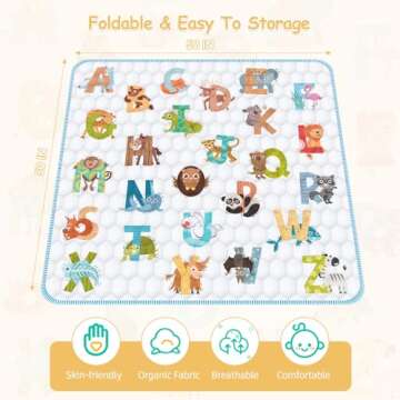 Premium Baby Play Mat - Thick, Non-Slip, Portable & Safe