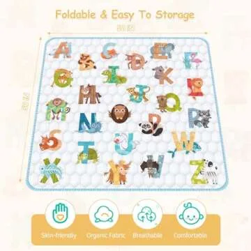 Premium Baby Play Mat - Thick, Non-Slip, Portable & Safe