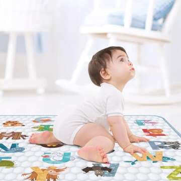 Premium Baby Play Mat - Thick, Non-Slip, Portable & Safe