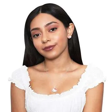 SALLY ROSE Sanrio Hello Kitty Crystal Women's Pendant Necklace 18" - Silver Plated Hello Kitty Necklace Officially Licensed