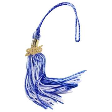 Medium Blue Shiny Child Graduation Cap, Gown, Tassel and 2025 Charm