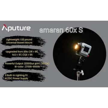 Aputure Amaran 60X S Bi Color LED Video Light 2700-6500K, Upgraded TLCI 97+ CRI 96+ SSI 87+, 9 Light...
