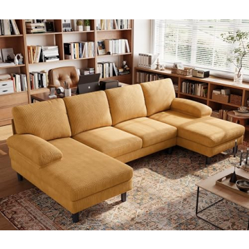LINSY HOME Corduroy U-Shaped Sectional Sofa | Comfort & Style