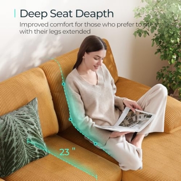 LINSY HOME Corduroy U-Shaped Sectional Sofa | Comfort & Style