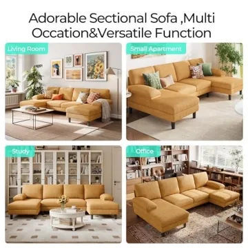 LINSY HOME Corduroy U-Shaped Sectional Sofa | Comfort & Style