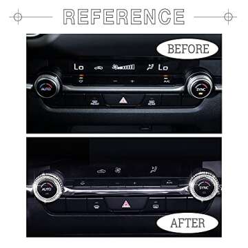 1797 Bling AC Volume Knob Covers Caps fit for Mazda 3 CX-5 CX-9 CX-30 Accessories Air Conditioner Ra...