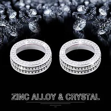 1797 Bling AC Volume Knob Covers Caps fit for Mazda 3 CX-5 CX-9 CX-30 Accessories Air Conditioner Radio Ring Parts Trim Sticker Decals Silver Crystal Pack of 2