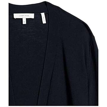 Amazon Brand - Lark & Ro Women's Premium Viscose Blend Lightweight Long Sleeve Open Front Cardigan,Atlantic Navy,X-Large