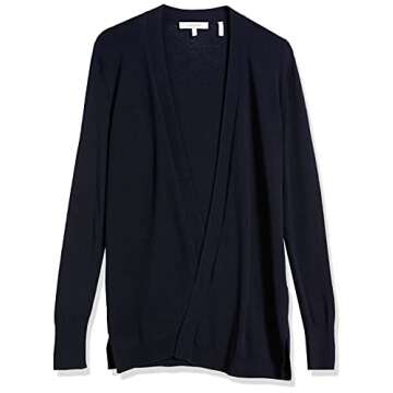 Amazon Brand - Lark & Ro Women's Premium Viscose Blend Lightweight Long Sleeve Open Front Cardigan,Atlantic Navy,X-Large