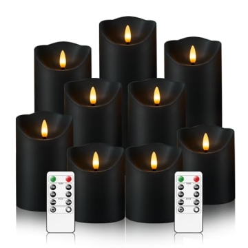 Nimiko Flameless Candles - Set of 9 Battery Operated with Timer and Remote