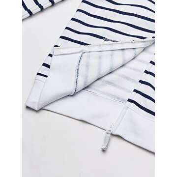 OshKosh B'Gosh girls Full Zip Logo Hoodie Hooded Sweatshirt, White Navy Stripe, 6-6X US