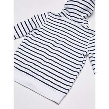 OshKosh B'Gosh girls Full Zip Logo Hoodie Hooded Sweatshirt, White Navy Stripe, 6-6X US