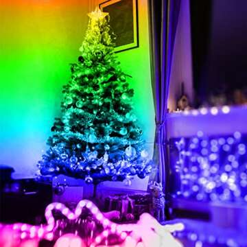 Battery Powered Led Strip Lights 13.12 ft, LED Lights for Bedroom Battery Operated Color Changing Lights Music Sync App Remote Control RGB USB Led Lights for TV, Party, Room Decoration