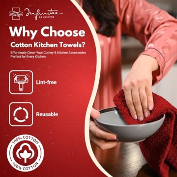 Infinitee Xclusives Premium Cotton Kitchen Towels Set of 3