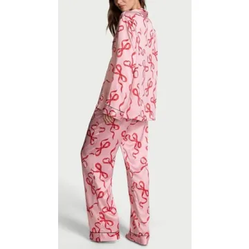 Chic Satin Silk Valentine's Day Pajama Set for Women