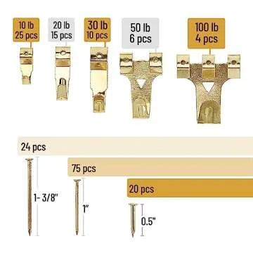 Mr. Pen- Picture Hanging Kit, 220pc, Picture Hangers, Nails for Hanging Pictures, Wall Hangers, Picture Hanging, Picture Hanging Hooks, Frame Hanging Hardware, Picture Hooks, Wall Hanging Kit
