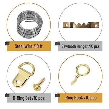 Mr. Pen- Picture Hanging Kit, 220pc, Picture Hangers, Nails for Hanging Pictures, Wall Hangers, Picture Hanging, Picture Hanging Hooks, Frame Hanging Hardware, Picture Hooks, Wall Hanging Kit