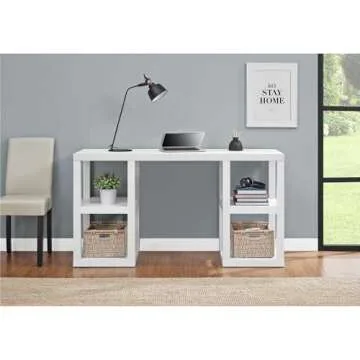Ameriwood Home Parsons Double Pedestal Desk in White