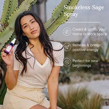 Heritage Store Aura Smudge Smokeless Sage with Juniper, Cleansing & Uplifting Sage Smudge Spray for ...
