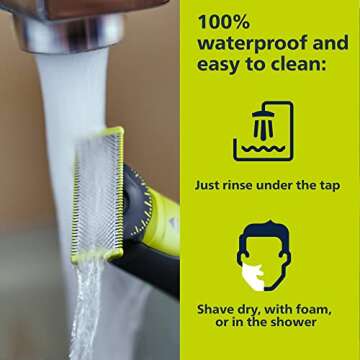 Bundle of Philips Norelco OneBlade 360 Face & Body Hybrid Electric Trimmer and Shaver, QP2834/70 + Philips Norelco Genuine OneBlade 360 Blade Replacement Blades, 2 Count, QP420/80