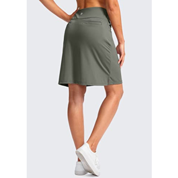 SANTINY 20'' Knee Length Skorts with 6 Pockets for Women