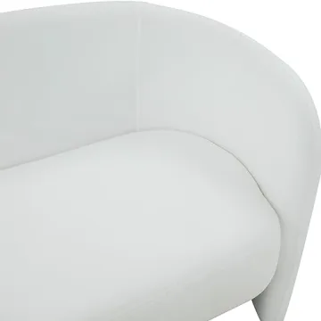 Elegant SAFAVIEH Zhao White Linen Curved Loveseat