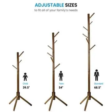 ZOBER Coat Rack Free Standing Stylish Wooden Design With 6 Hooks