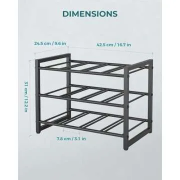 OROPY Wine Rack Countertop, 12 Bottle Wine Racks for Wine Bottles Storage Display, 3 Tier Metal Wine Holder Free Standing Floor Black