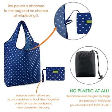 Reusable Grocery Totes Bag Set - Stylish & Durable